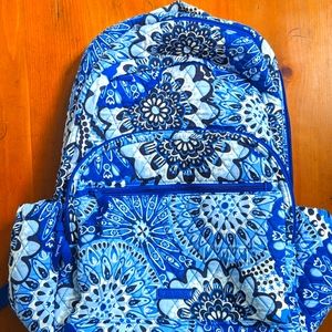 Vera Bradley Large Campus Backpack in Blue Medallion